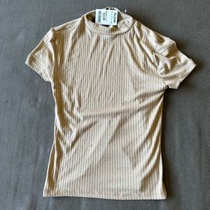 tan turtle neck t shirt